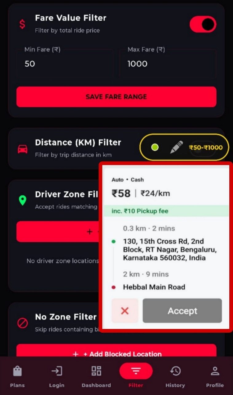 Ride Accepter Pro Max App Screenshot